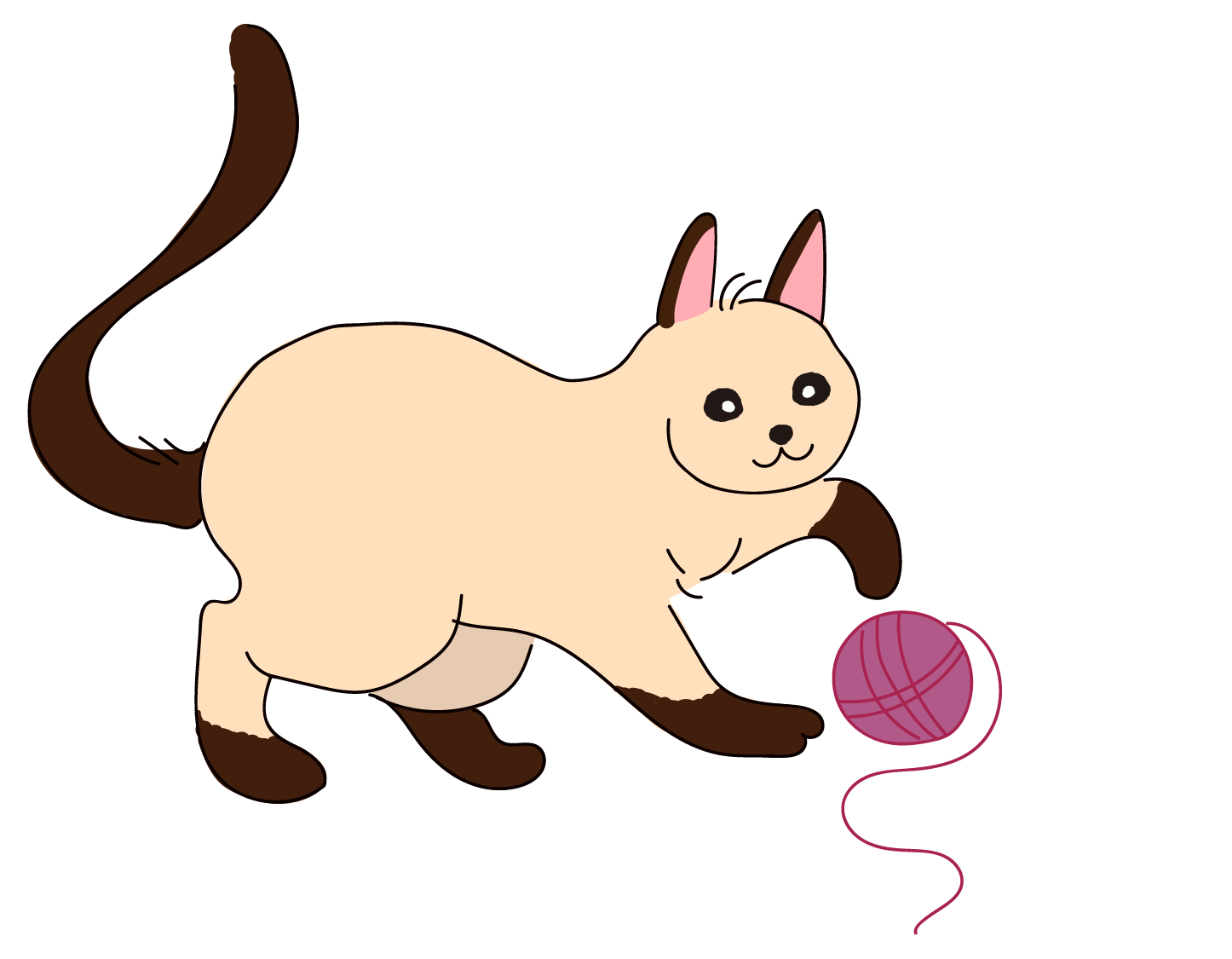 猫と毛糸のアニメーション