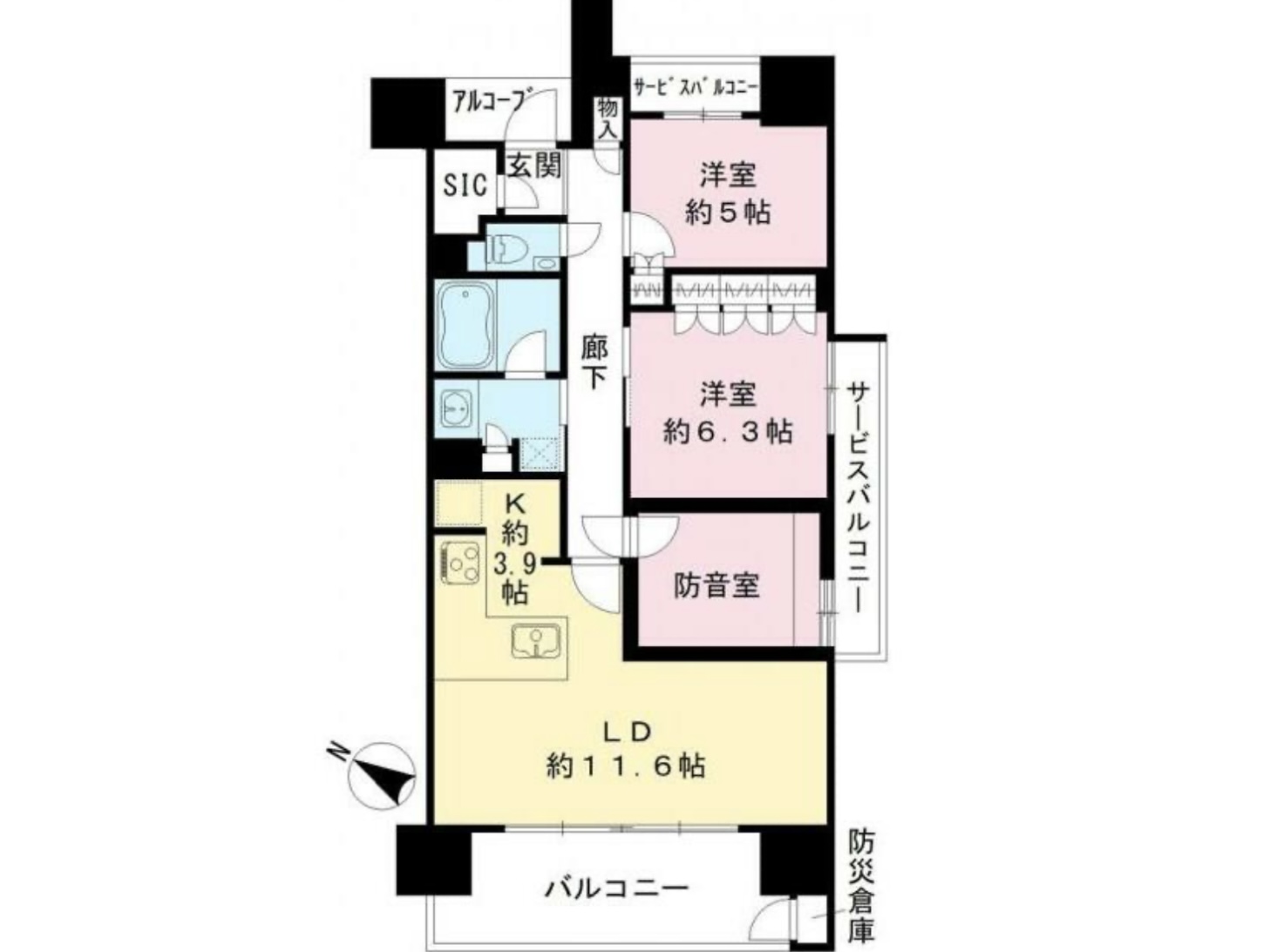 梅田:分譲タイプ南西角〜楽器も相談可◎ 画像1 梅田:分譲タイプ南西角〜楽器も相談可◎ 画像1